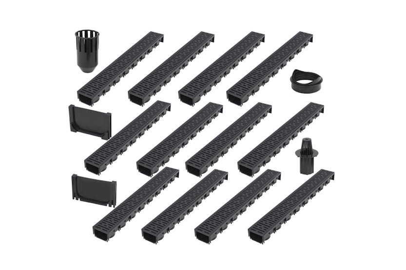 vidaXL 142881 Drainage Channels 12 Pcs Plastic 12 M vidaXL 142881 Drainage Channels 12 Pcs Plastic 12 M