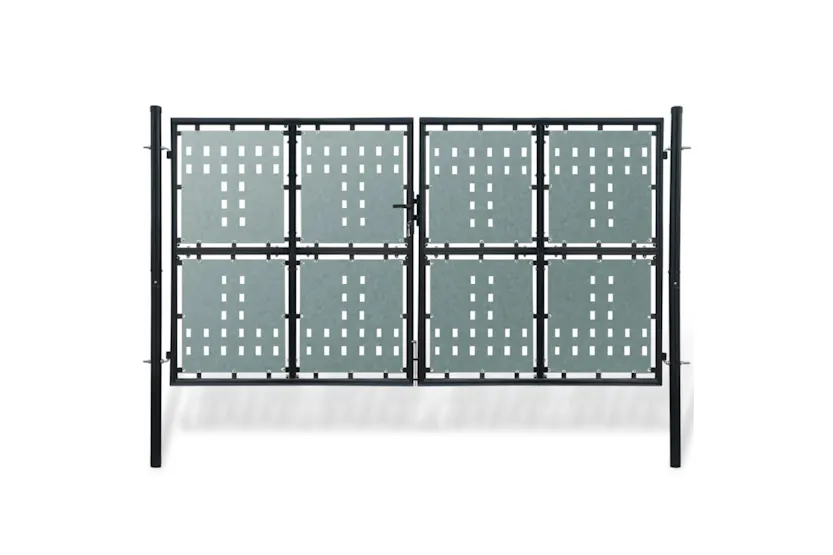 vidaXL 141695 Black Double Door Fence Gate 300 X 250cm vidaXL 141695 Black Double Door Fence Gate 300 X 250cm