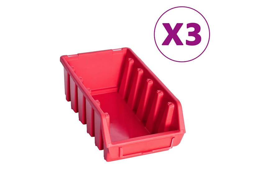 vidaXL 150811 34 Piece Storage Bin Kit With Wall Panels Red And Black vidaXL 150811 34 Piece Storage Bin Kit With Wall Panels Red And Black