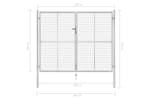 vidaXL 144766 Garden Gate Galvanised Steel 306x250cm Silver vidaXL 144766 Garden Gate Galvanised Steel 306x250cm Silver