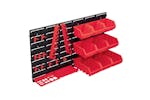vidaXL 150811 34 Piece Storage Bin Kit With Wall Panels Red And Black vidaXL 150811 34 Piece Storage Bin Kit With Wall Panels Red And Black