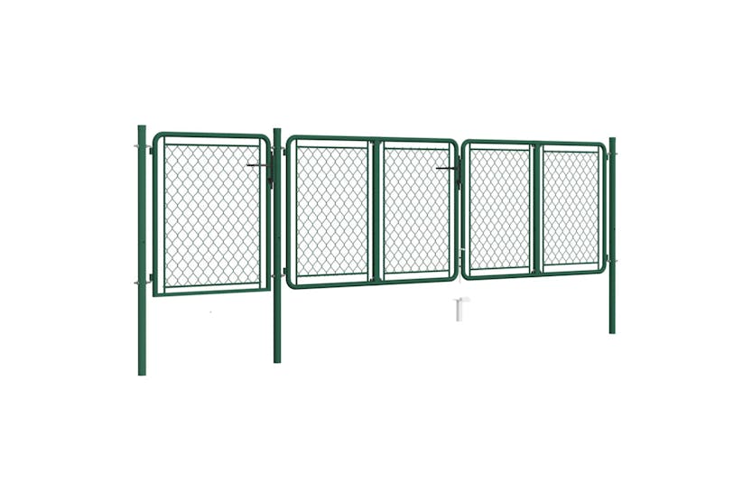 vidaXL 144444 Garden Gate Steel 75x395cm Green vidaXL 144444 Garden Gate Steel 75x395cm Green