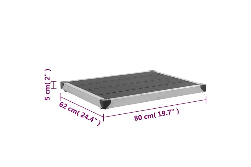 vidaXL 48203 Outdoor Shower Tray Wpc Stainless Steel 80x62cm Grey vidaXL 48203 Outdoor Shower Tray Wpc Stainless Steel 80x62cm Grey