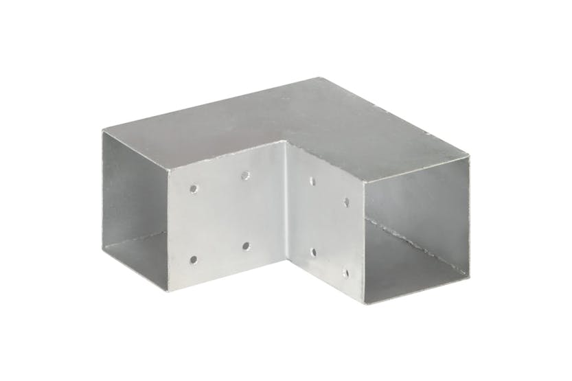 vidaXL 145470 Post Connectors 4 Pcs L Shape Galvanised Metal 91x91mm vidaXL 145470 Post Connectors 4 Pcs L Shape Galvanised Metal 91x91mm