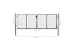 vidaXL 143363 Mesh Garden Gate Galvanised Steel 289x100cm Grey vidaXL 143363 Mesh Garden Gate Galvanised Steel 289x100cm Grey