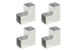 vidaXL 145478 Post Connectors 4 Pcs L Shape Galvanised Metal 101x101mm vidaXL 145478 Post Connectors 4 Pcs L Shape Galvanised Metal 101x101mm