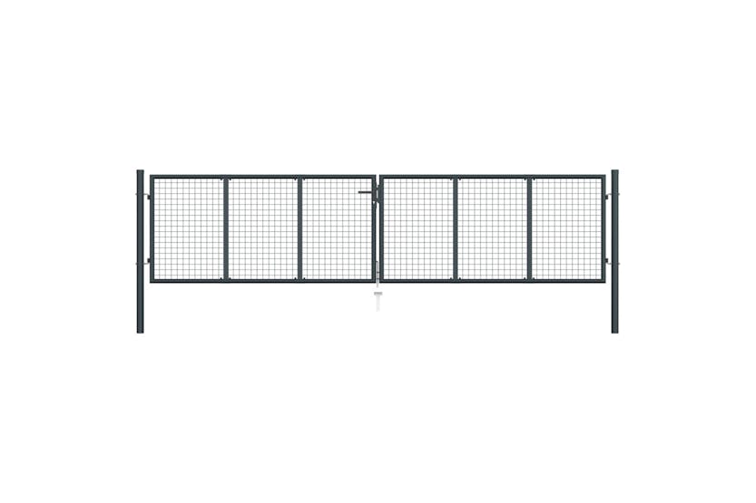 vidaXL 145776 Mesh Garden Gate Galvanised Steel 400x125cm Grey vidaXL 145776 Mesh Garden Gate Galvanised Steel 400x125cm Grey