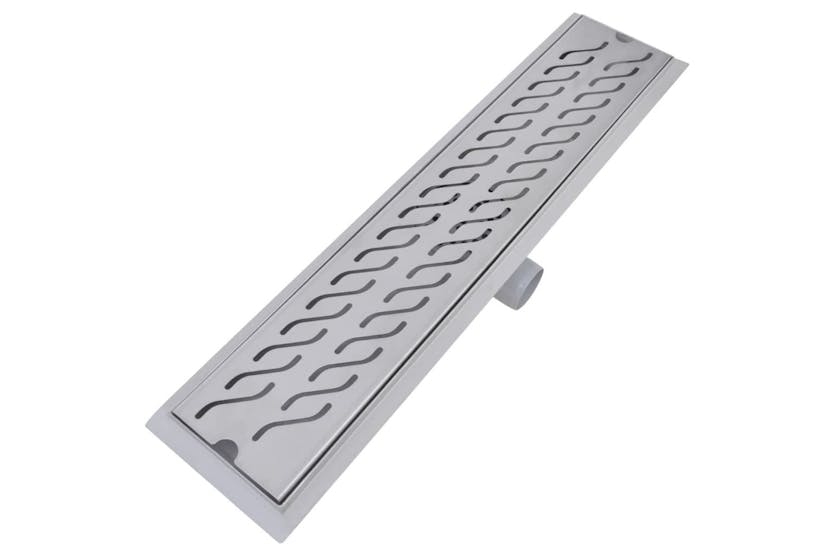 vidaXL 275960 Linear Shower Drain 2 Pcs Wave 630x140mm Stainless Steel vidaXL 275960 Linear Shower Drain 2 Pcs Wave 630x140mm Stainless Steel