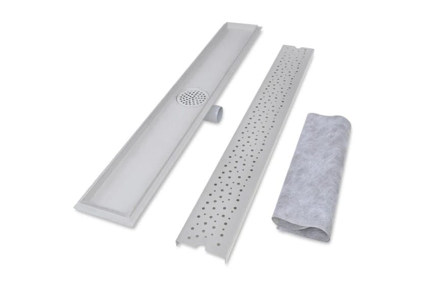 vidaXL 142193 Linear Shower Drain Bubble 930x140mm Stainless Steel vidaXL 142193 Linear Shower Drain Bubble 930x140mm Stainless Steel