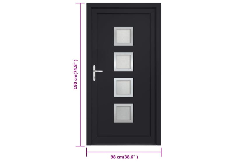 vidaXL 3187850 Front Door Anthracite 98x190cm Pvc vidaXL 3187850 Front Door Anthracite 98x190cm Pvc