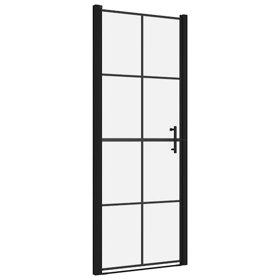 vidaXL 148891 Shower Door Tempered Glass 91x195cm Black vidaXL 148891 Shower Door Tempered Glass 91x195cm Black