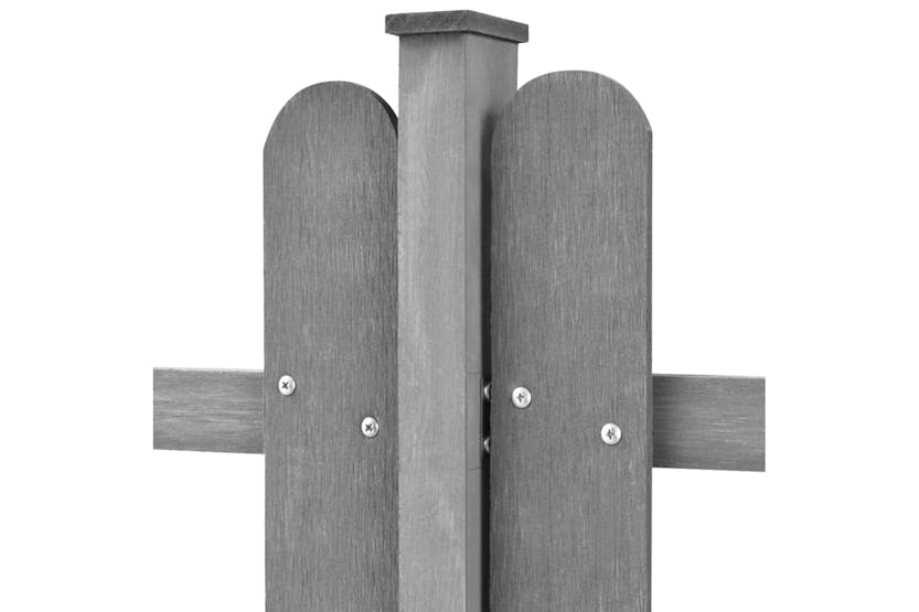 vidaXL 42827 Picket Fence With Posts 3 Pcs Wpc 600x80cm vidaXL 42827 Picket Fence With Posts 3 Pcs Wpc 600x80cm