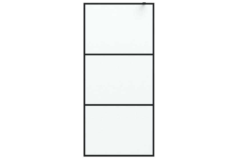 vidaXL 152111 Walk-in Shower Wall Black 90x195cm Frosted Esg Glass vidaXL 152111 Walk-in Shower Wall Black 90x195cm Frosted Esg Glass