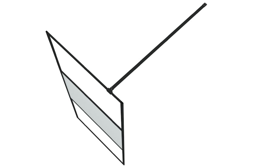 vidaXL 152105 Walk-in Shower Wall Black 80x195cm Half Frosted Esg Glass vidaXL 152105 Walk-in Shower Wall Black 80x195cm Half Frosted Esg Glass