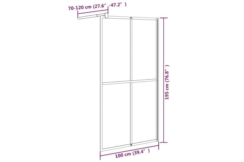 vidaXL 151886 Walk-in Shower Screen 100x195cm Dark Tempered Glass vidaXL 151886 Walk-in Shower Screen 100x195cm Dark Tempered Glass