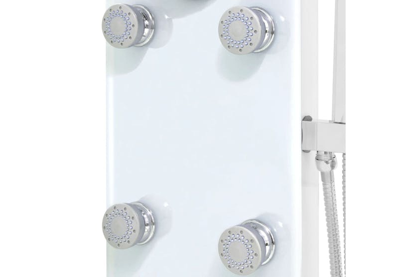 vidaXL 142992 Shower Panel Unit Glass 25x44.6x130cm White vidaXL 142992 Shower Panel Unit Glass 25x44.6x130cm White