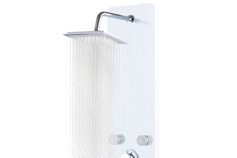 vidaXL 142992 Shower Panel Unit Glass 25x44.6x130cm White vidaXL 142992 Shower Panel Unit Glass 25x44.6x130cm White
