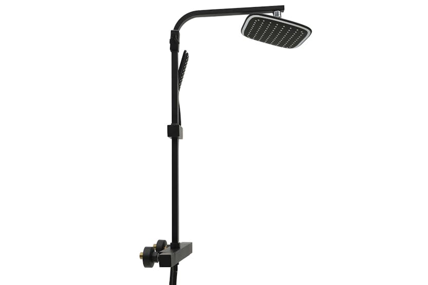 vidaXL 146493 Dual Head Shower Set with Mixer and Hose | Black vidaXL 146493 Dual Head Shower Set with Mixer and Hose | Black