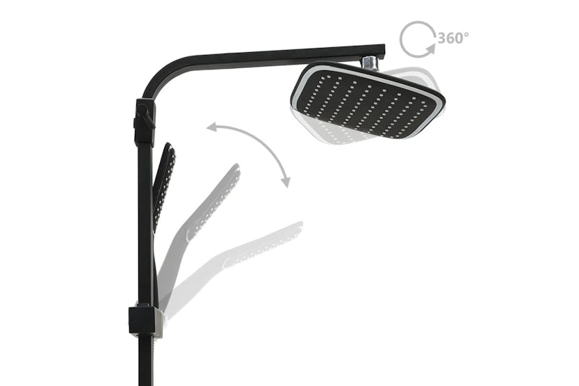 vidaXL 146493 Dual Head Shower Set with Mixer and Hose | Black vidaXL 146493 Dual Head Shower Set with Mixer and Hose | Black