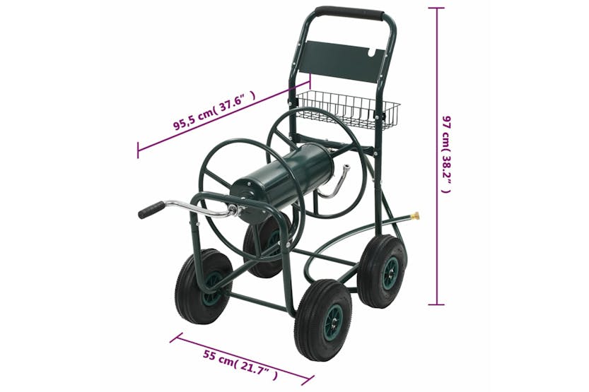 vidaXL 143777 Garden Hose Trolley With 1/2" Hose Connector 75 M Steel vidaXL 143777 Garden Hose Trolley With 1/2" Hose Connector 75 M Steel