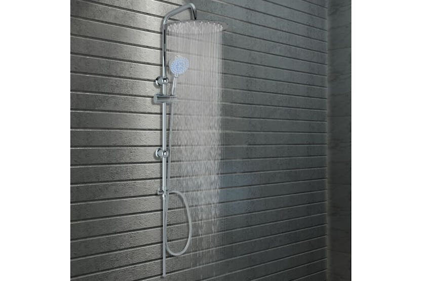 vidaXL 145056 Dual Head Shower Set With Hand Shower Stainless Steel vidaXL 145056 Dual Head Shower Set With Hand Shower Stainless Steel