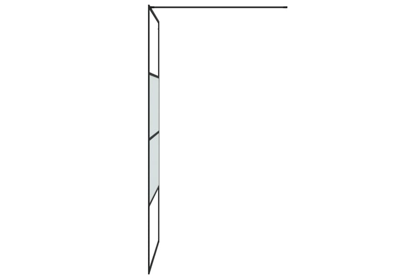 vidaXL 152127 Walk-in Shower Wall Black 100x195cm Half Frosted Esg Glass vidaXL 152127 Walk-in Shower Wall Black 100x195cm Half Frosted Esg Glass