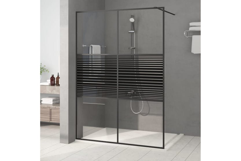 vidaXL 152149 Walk-in Shower Wall Black 140x195cm Clear Esg Glass vidaXL 152149 Walk-in Shower Wall Black 140x195cm Clear Esg Glass