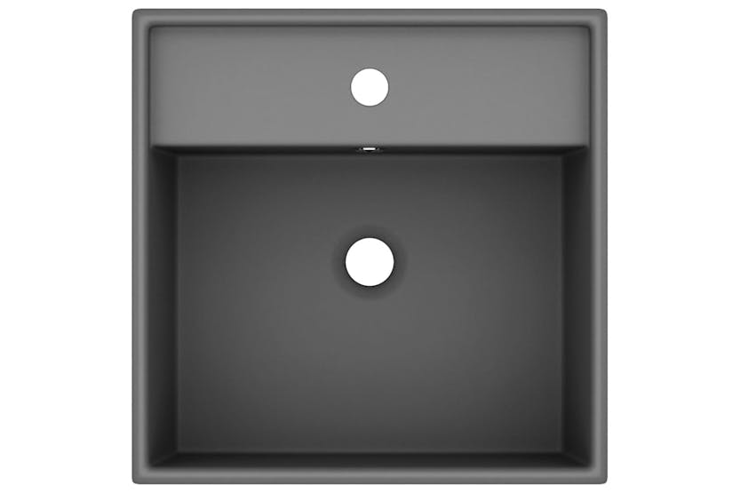 vidaXL 146950 Luxury Basin Overflow Square Matt Dark Grey 41x41cm Ceramic vidaXL 146950 Luxury Basin Overflow Square Matt Dark Grey 41x41cm Ceramic