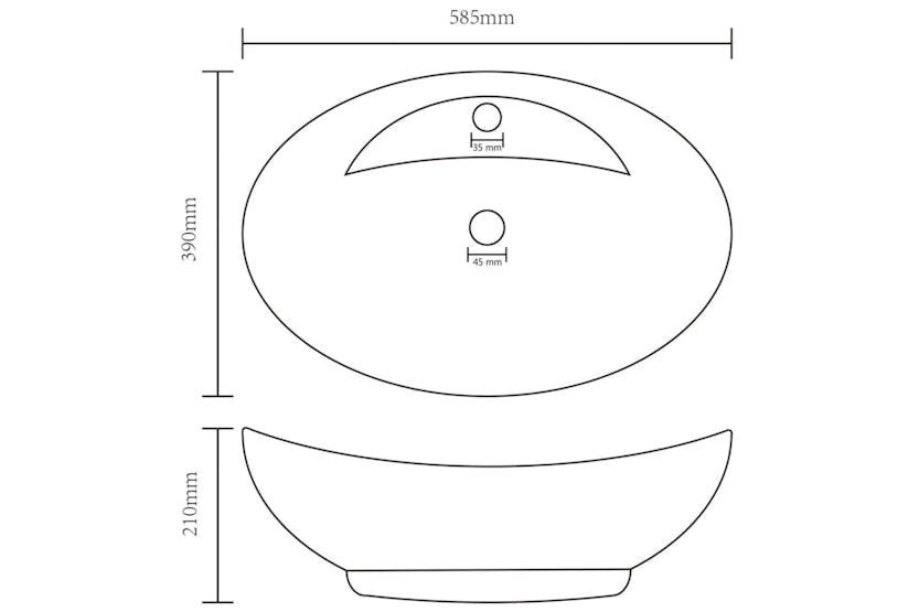 vidaXL 146935 Luxury Basin Overflow Oval Matt Dark Blue 58.5x39cm Ceramic vidaXL 146935 Luxury Basin Overflow Oval Matt Dark Blue 58.5x39cm Ceramic