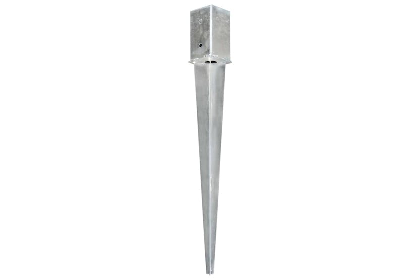 vidaXL 145407 Ground Spikes 2 Pcs Silver 8x8x76cm Galvanised Steel vidaXL 145407 Ground Spikes 2 Pcs Silver 8x8x76cm Galvanised Steel