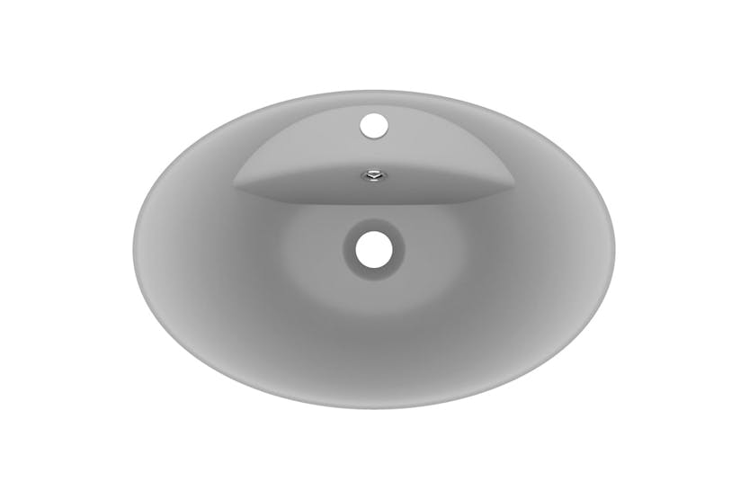 vidaXL 146938 Luxury Basin Overflow Oval Matt Light Grey 58.5x39cm Ceramic vidaXL 146938 Luxury Basin Overflow Oval Matt Light Grey 58.5x39cm Ceramic