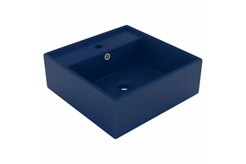 Vidaxl Luxury Basin Overflow Square Matt Dark Blue 41x41 Cm Ceramic Vidaxl Luxury Basin Overflow Square Matt Dark Blue 41x41 Cm Ceramic