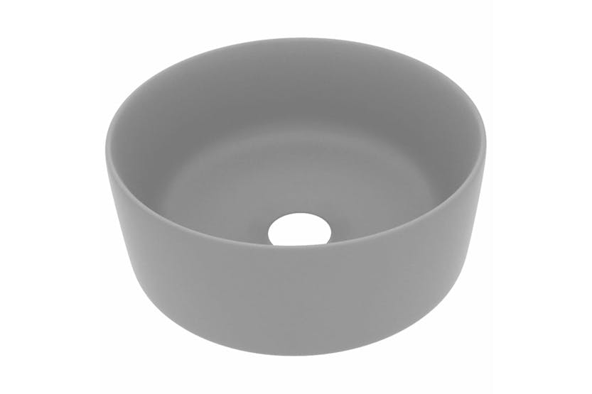 vidaXL 147015 Luxury Wash Basin Round Matt Light Grey 40x15cm Ceramic vidaXL 147015 Luxury Wash Basin Round Matt Light Grey 40x15cm Ceramic