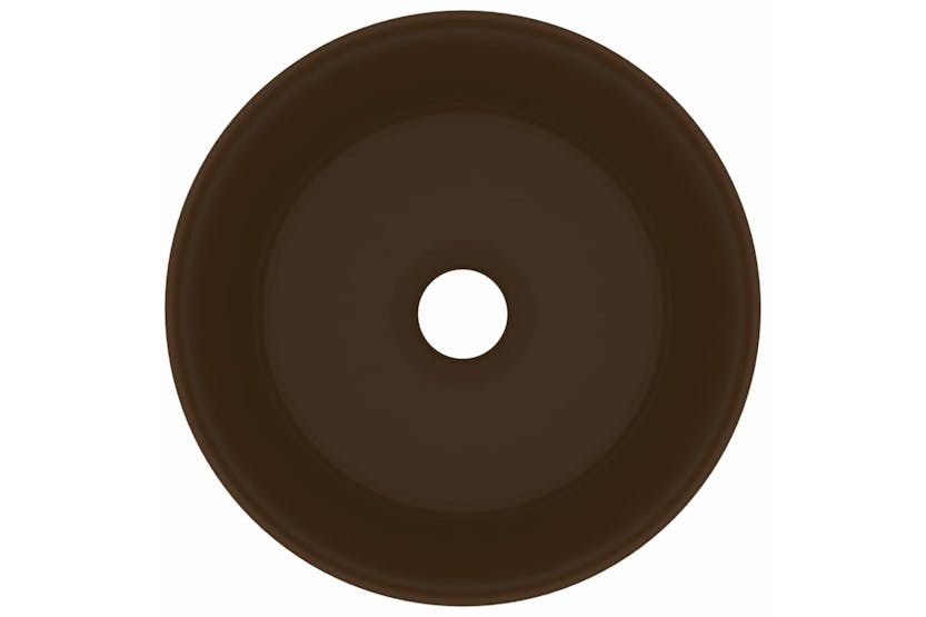 vidaXL 147017 Luxury Wash Basin Round Matt Dark Brown 40x15cm Ceramic vidaXL 147017 Luxury Wash Basin Round Matt Dark Brown 40x15cm Ceramic