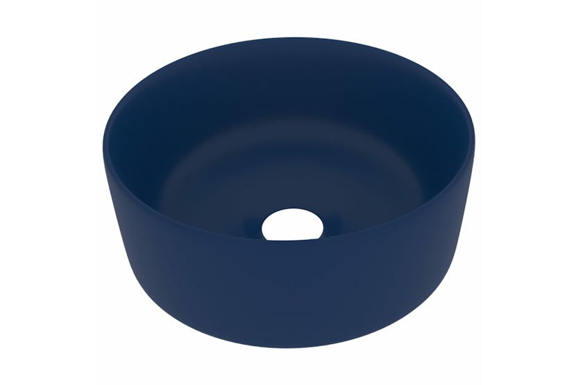 vidaXL 147012 Luxury Wash Basin Round Matt Dark Blue 40x15cm Ceramic vidaXL 147012 Luxury Wash Basin Round Matt Dark Blue 40x15cm Ceramic