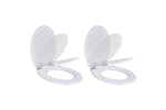 vidaXL 275885 Toilet Seats With Soft Close Lids 2 Pcs Mdf White vidaXL 275885 Toilet Seats With Soft Close Lids 2 Pcs Mdf White