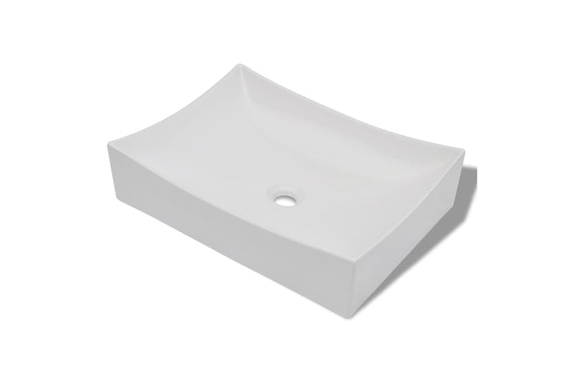 vidaXL 140700 Bathroom Ceramic Porcelain Sink Art Basin White High Gloss vidaXL 140700 Bathroom Ceramic Porcelain Sink Art Basin White High Gloss
