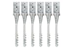 vidaXL 145438 Ground Spikes 6 Pcs Silver 8x8x57cm Galvanised Steel vidaXL 145438 Ground Spikes 6 Pcs Silver 8x8x57cm Galvanised Steel
