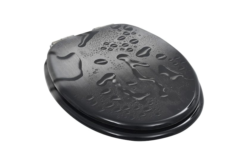 vidaXL 277001 Wc Toilet Seats 2 Pcs With Soft Close Lids Mdf Water Drop Design vidaXL 277001 Wc Toilet Seats 2 Pcs With Soft Close Lids Mdf Water Drop Design