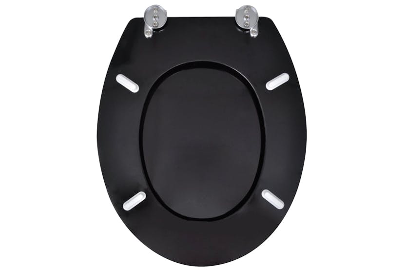 vidaXL 275908 Toilet Seats With Lids 2 Pcs Mdf Black vidaXL 275908 Toilet Seats With Lids 2 Pcs Mdf Black