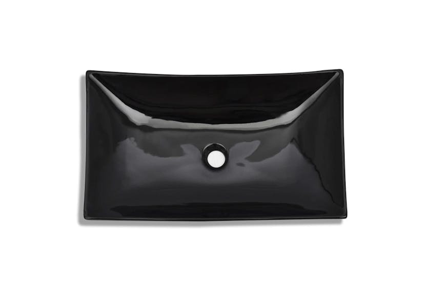 vidaXL 141926 Ceramic Bathroom Sink Basin Black Rectangular vidaXL 141926 Ceramic Bathroom Sink Basin Black Rectangular