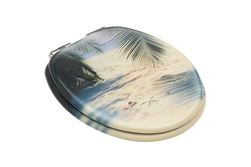 vidaXL 3056416 Wc Toilet Seats With Soft Close Lid 2 Pcs Mdf Beach Design vidaXL 3056416 Wc Toilet Seats With Soft Close Lid 2 Pcs Mdf Beach Design