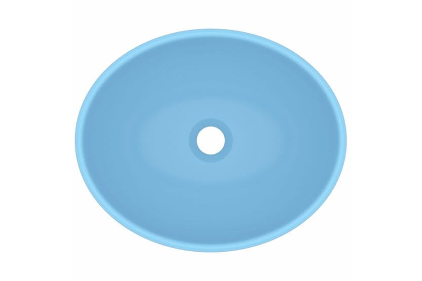 vidaXL 146923 Luxury Basin Oval-shaped Matt Light Blue 40x33cm Ceramic vidaXL 146923 Luxury Basin Oval-shaped Matt Light Blue 40x33cm Ceramic