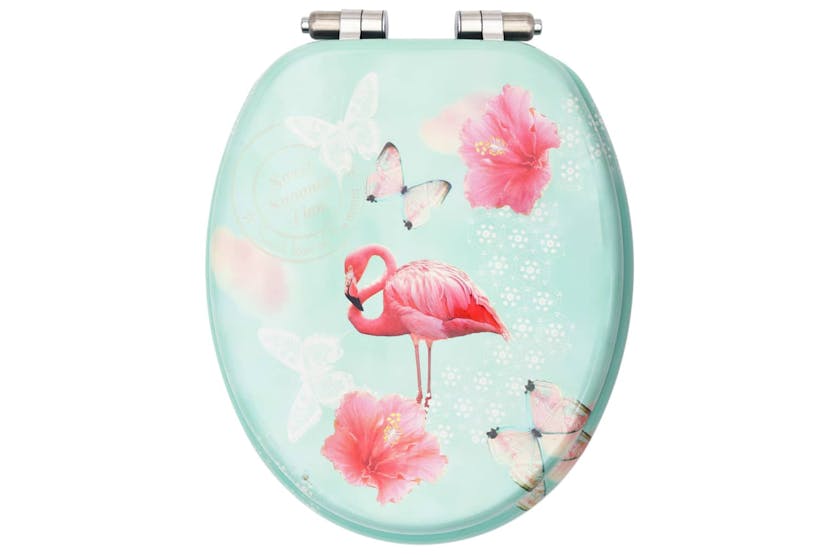 vidaXL 146912 Wc Toilet Seat With Soft Close Lid Mdf Flamingo Design vidaXL 146912 Wc Toilet Seat With Soft Close Lid Mdf Flamingo Design