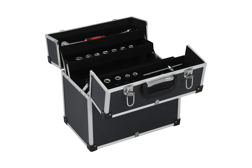 vidaXL 91849 Tool Case 38x22.5x34cm Black Aluminum vidaXL 91849 Tool Case 38x22.5x34cm Black Aluminum
