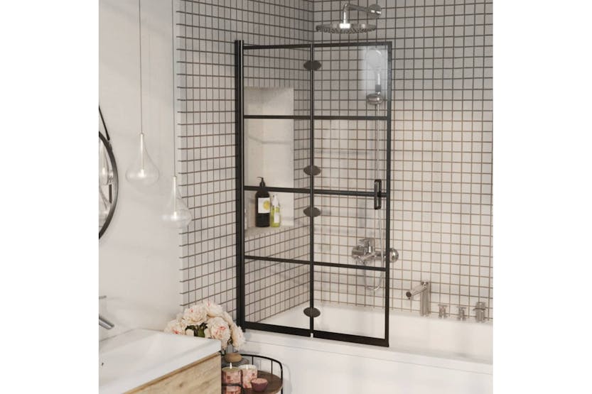 vidaXL 150743 Folding Shower Enclosure Esg 80x140cm Black vidaXL 150743 Folding Shower Enclosure Esg 80x140cm Black