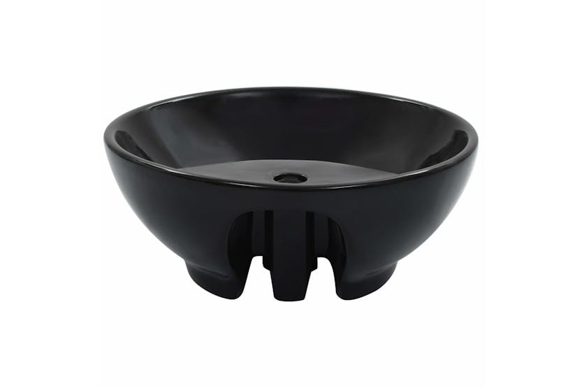 vidaXL 143904 Wash Basin With Overflow 46.5x18cm Ceramic Black vidaXL 143904 Wash Basin With Overflow 46.5x18cm Ceramic Black
