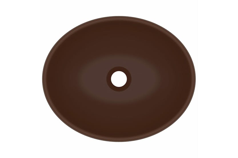 vidaXL 146929 Luxury Basin Oval-shaped Matt Dark Brown 40x33cm Ceramic vidaXL 146929 Luxury Basin Oval-shaped Matt Dark Brown 40x33cm Ceramic