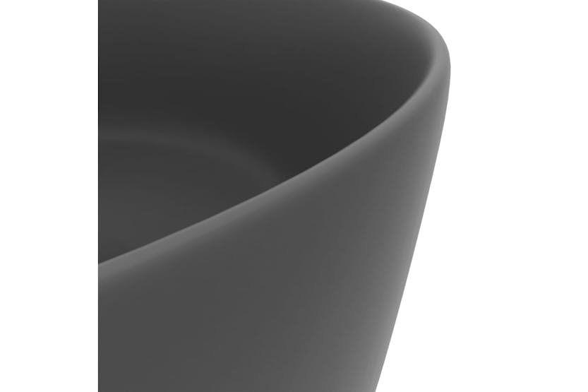 vidaXL 147016 Luxury Wash Basin Round Matt Dark Grey 40x15cm Ceramic vidaXL 147016 Luxury Wash Basin Round Matt Dark Grey 40x15cm Ceramic