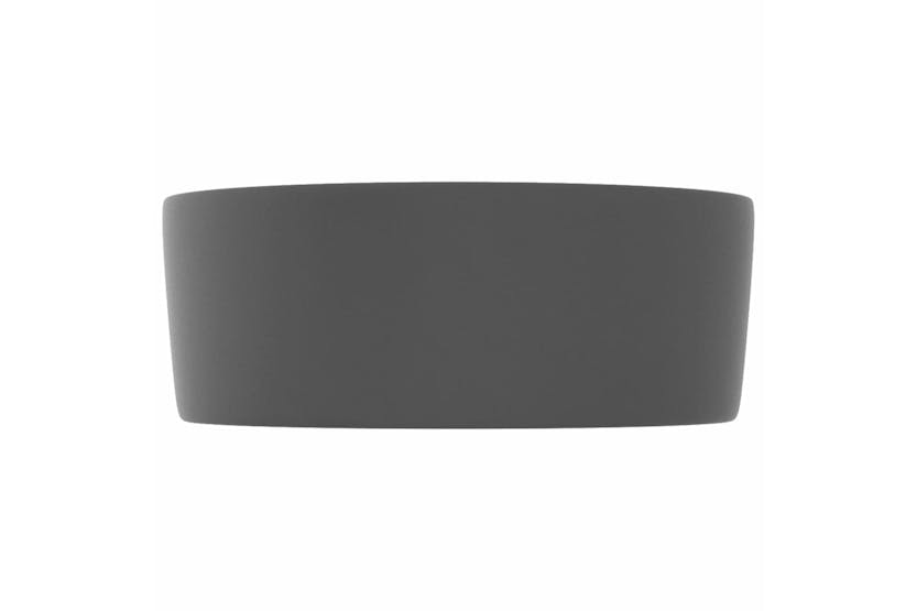 vidaXL 147016 Luxury Wash Basin Round Matt Dark Grey 40x15cm Ceramic vidaXL 147016 Luxury Wash Basin Round Matt Dark Grey 40x15cm Ceramic